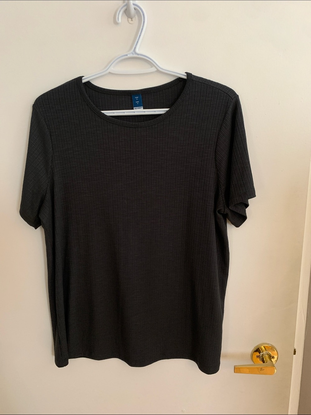 [M] OLD NAVY Dark Grey Ribbed Short Sleeve Tee